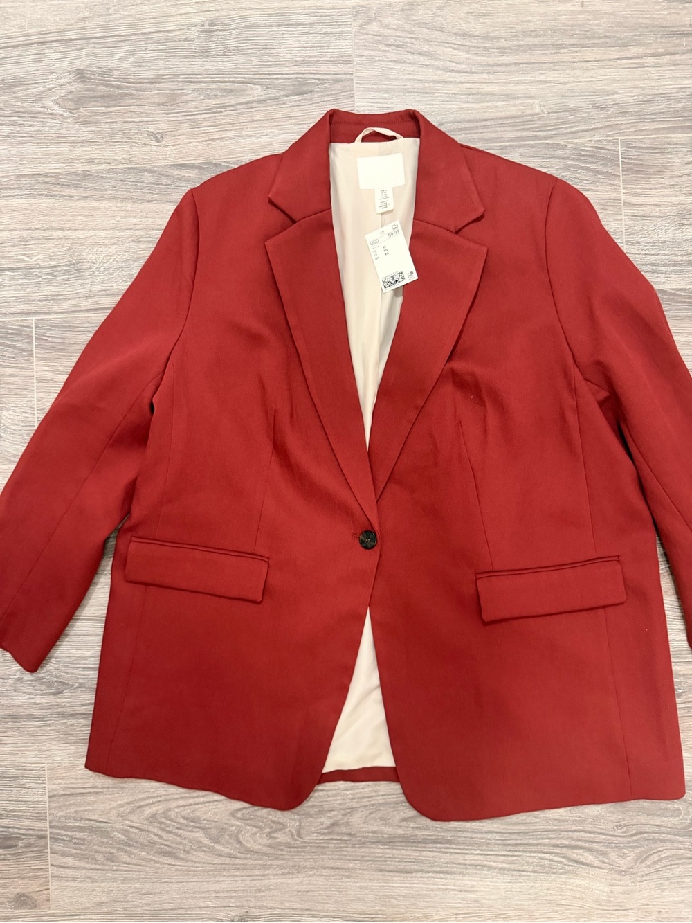 NWT Overiszed H&M Brick Red Single-Button Blazer